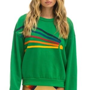 Aviator Nation Daydream relaxed crew sweatshirt in Green unisex M